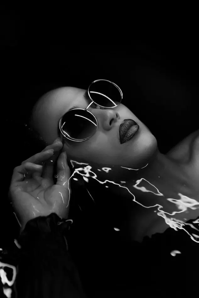 Monochrome Portrait with Abstract Graphics, monochrome, abstract, monochrome