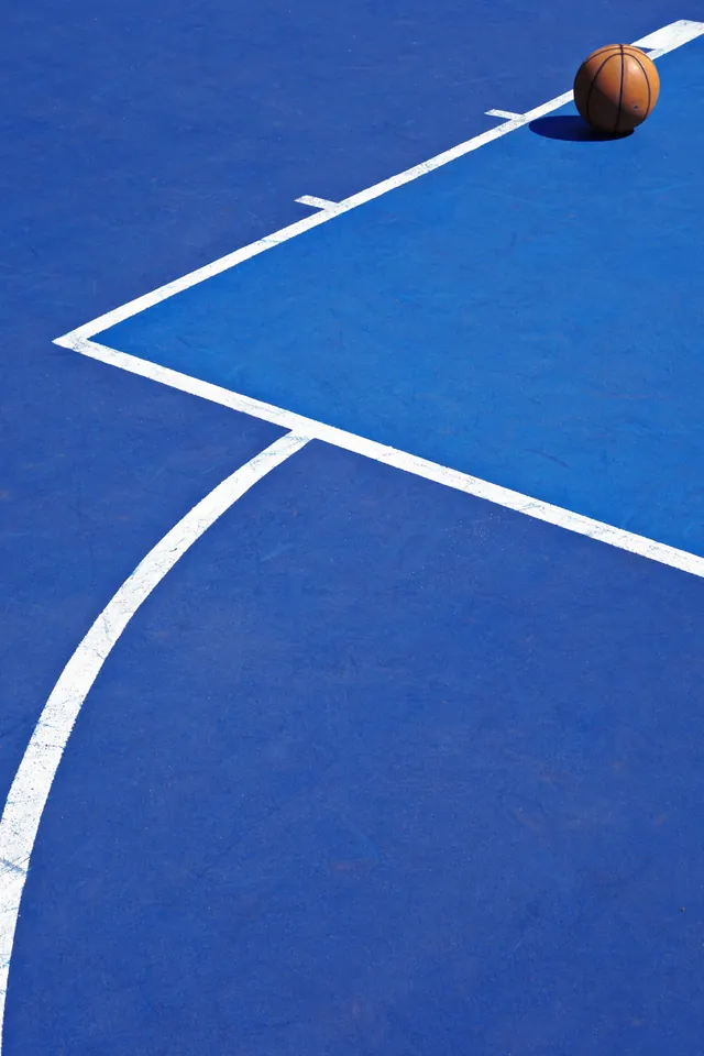 Blue Basketball Court Surface