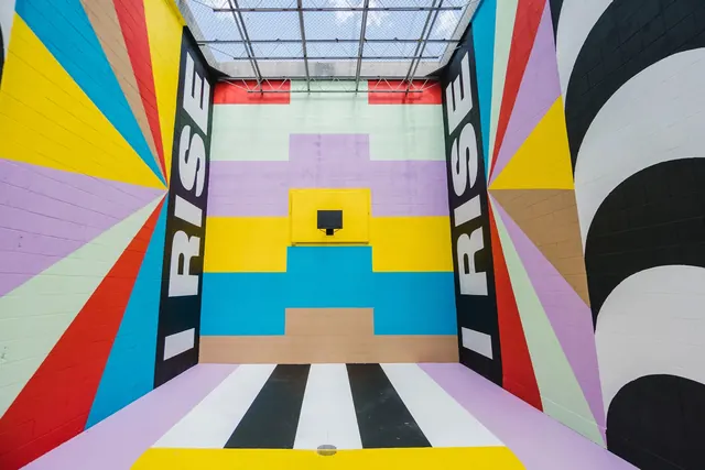 Abstract Geometric Interior, maximalist, geometric, vibrant