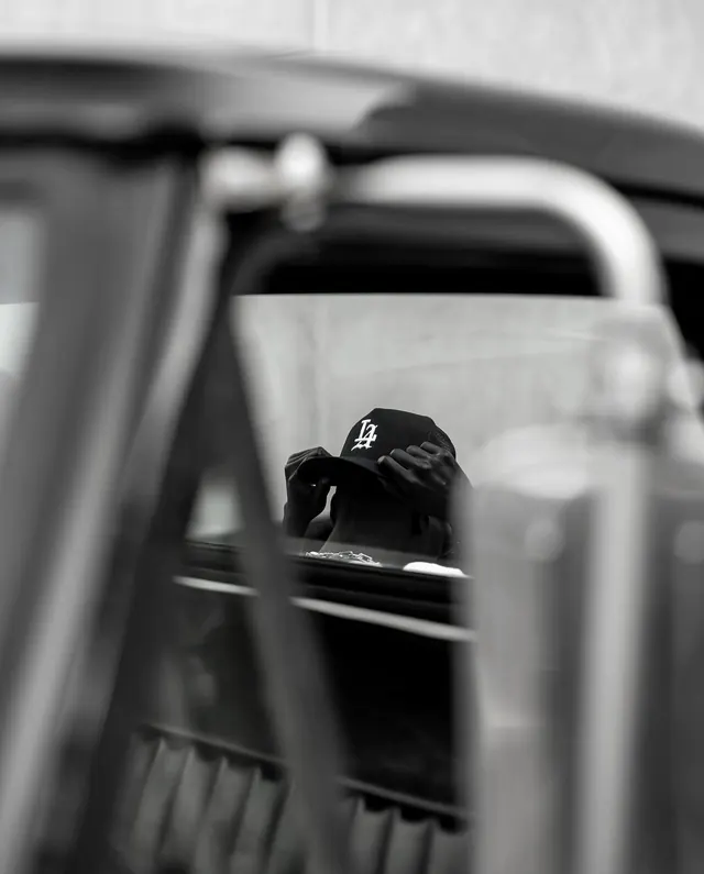 Black and White Vehicle Interior Detail