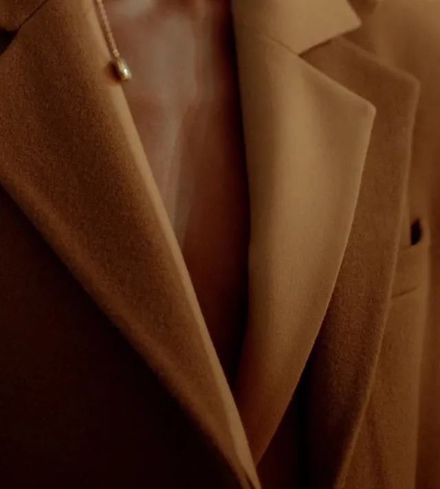 Textured Tan Blazer Detail