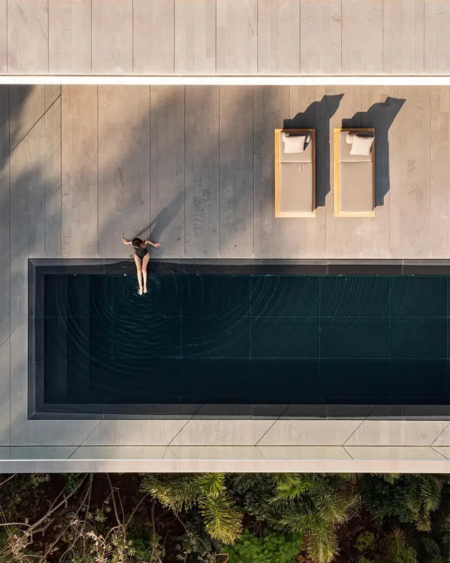 Aerial Poolside Architecture
