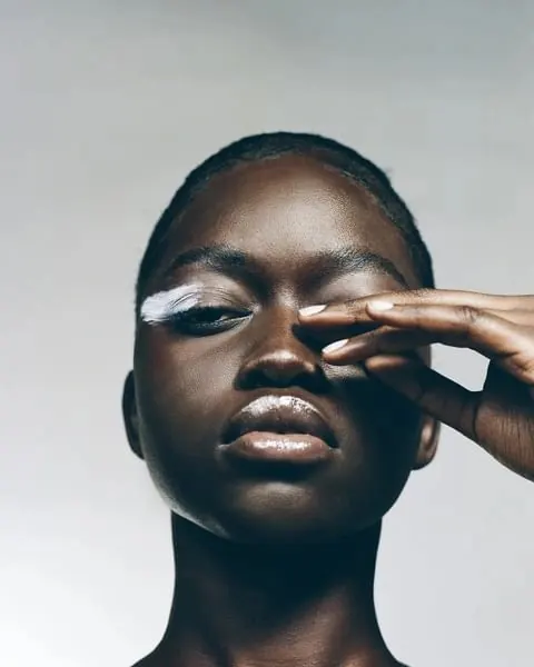 Close-up Portrait with Metallic Accents