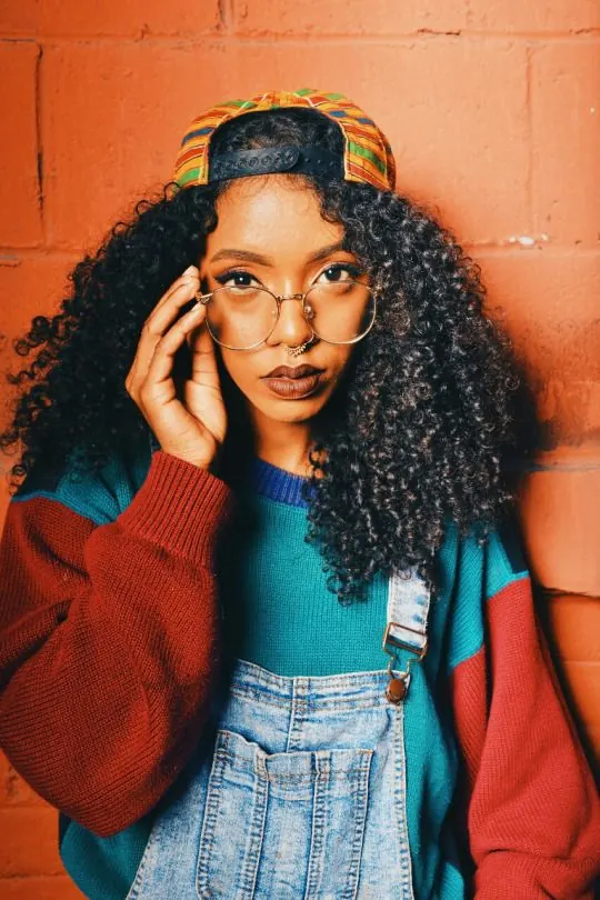 Portrait of a woman in streetwear