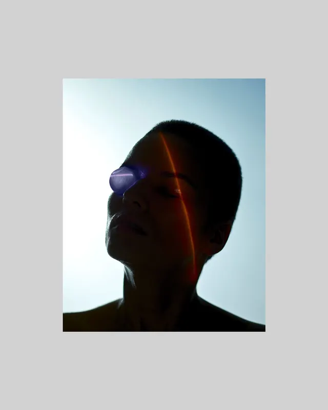 Silhouette Portrait with Light Leak