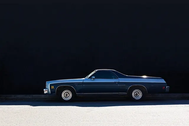 Blue Classic Car Studio Shot