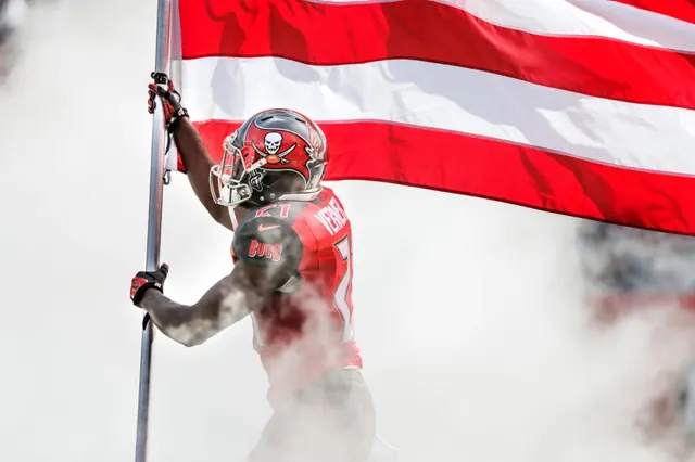 American Flag Athlete Action Shot