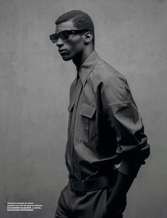 Monochrome Portrait with Editorial Typography