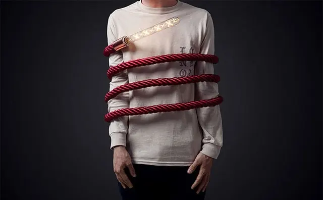 Red Rope Wrapped Sweater Mockup