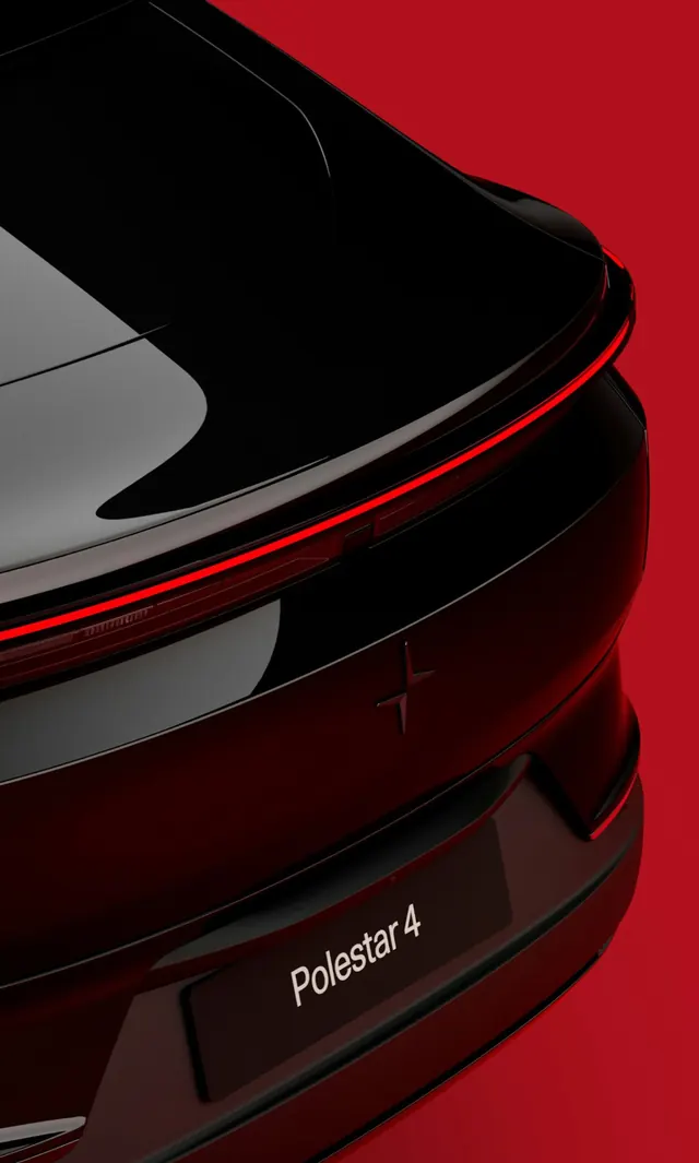 Polestar 4 Rear Light Blade, minimal, photographic, dark