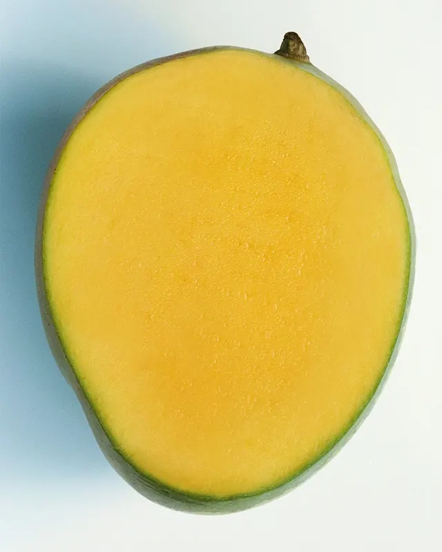 Minimal mango half still life, minimal, photographic, vibrant
