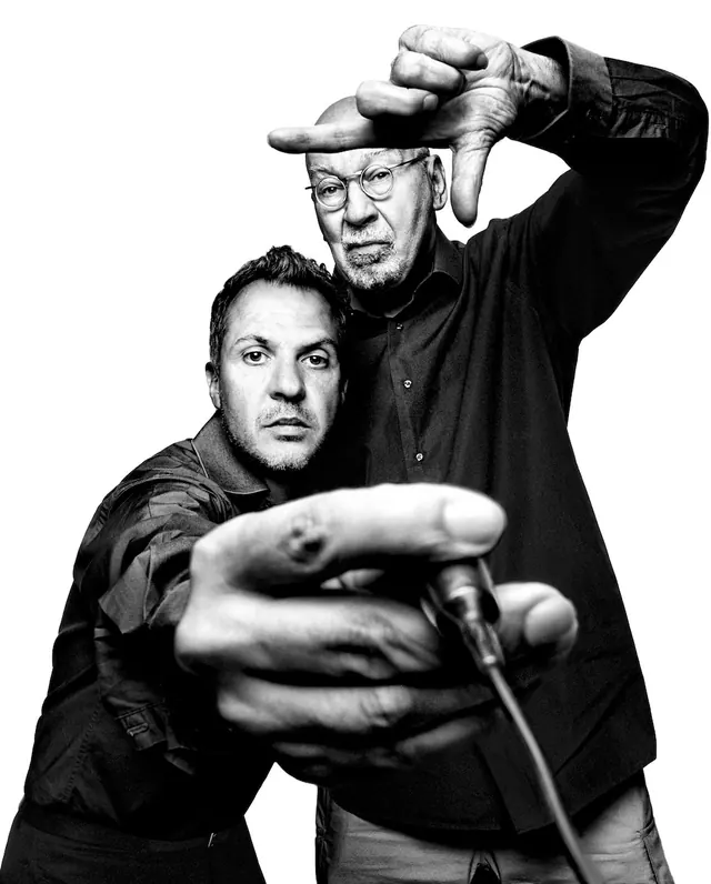 Black and White Portrait of Two Men