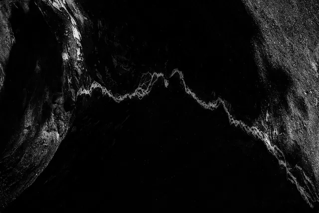 Aerial monochrome landscape crack, photographic, minimal, dark
