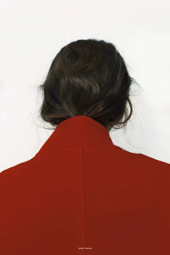 Red High-Neck Garment Portrait