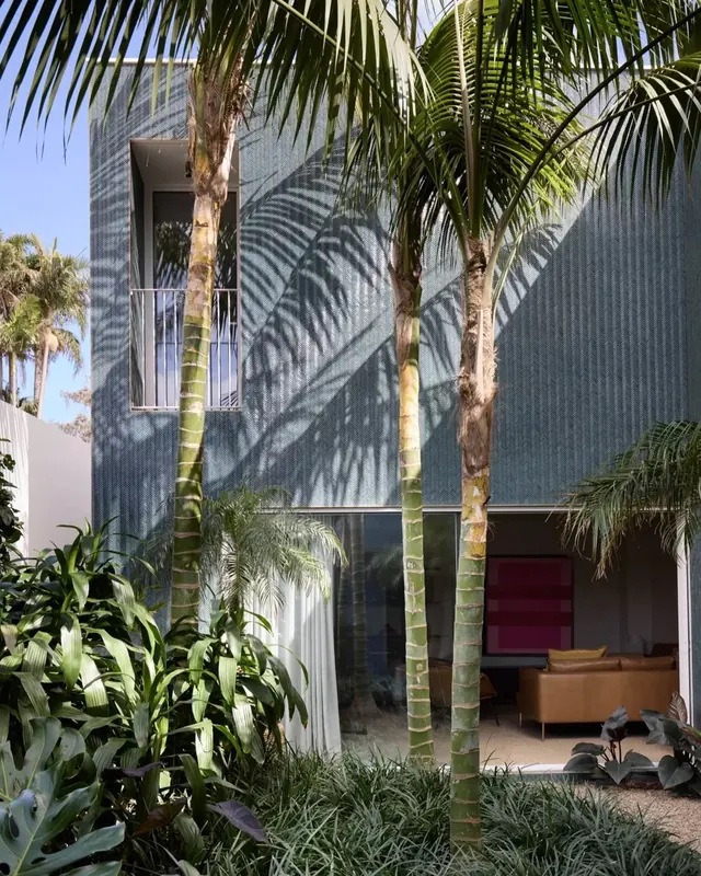 Modern Architecture with Palm Trees