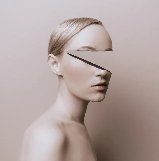 Minimalist Portrait with Graphic Line