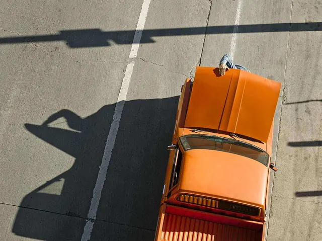 Orange Vintage Car Top View