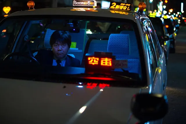 Nighttime Taxi Interior