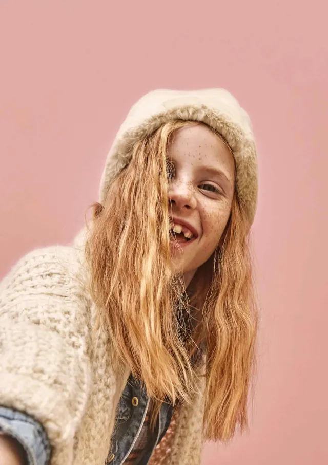 Portrait of a woman in a knit hat