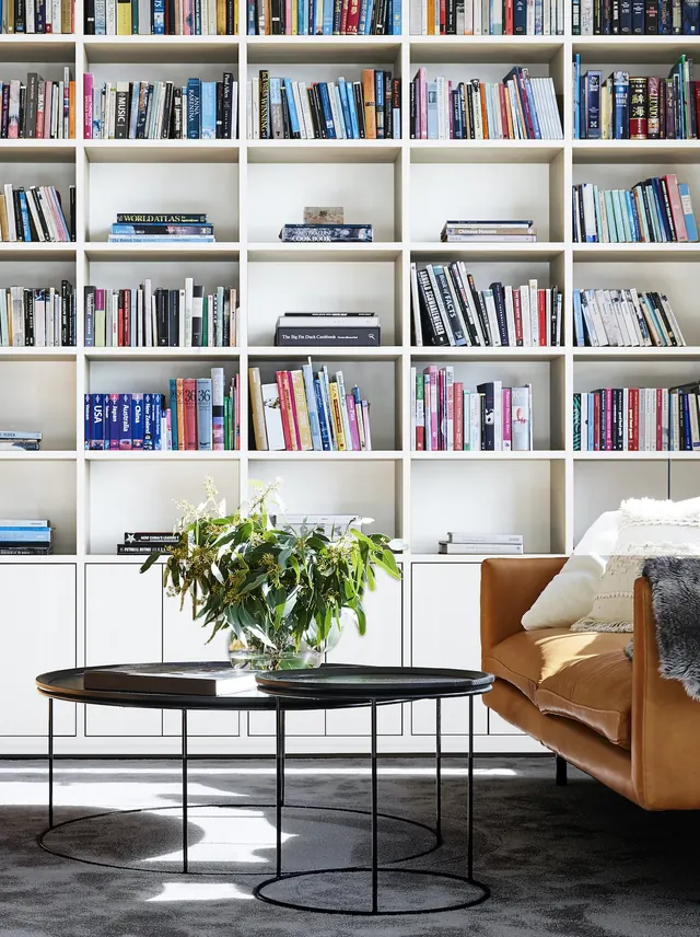 Modern Living Room with Bookshelf