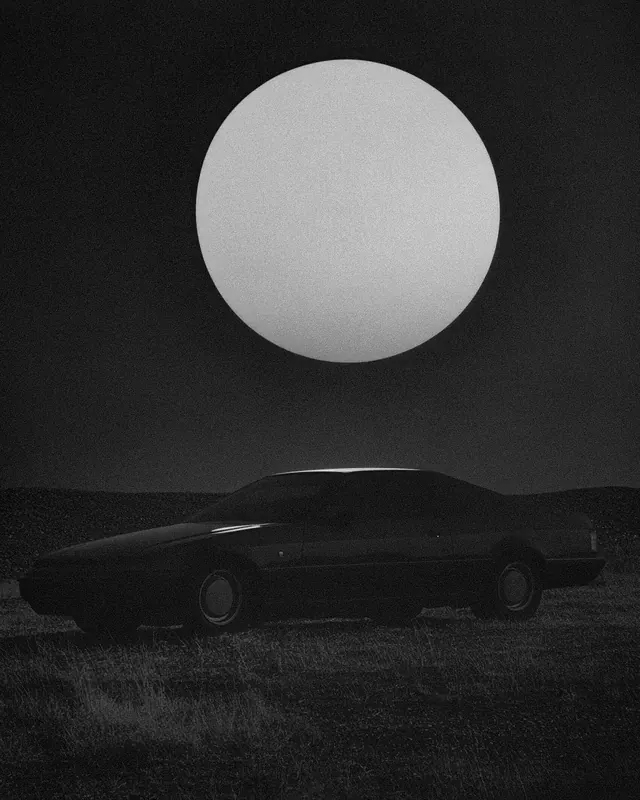 Monochrome Landscape with Celestial Sphere