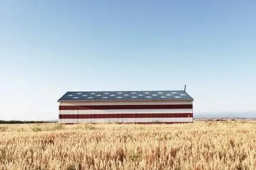 Industrial Warehouse in Field