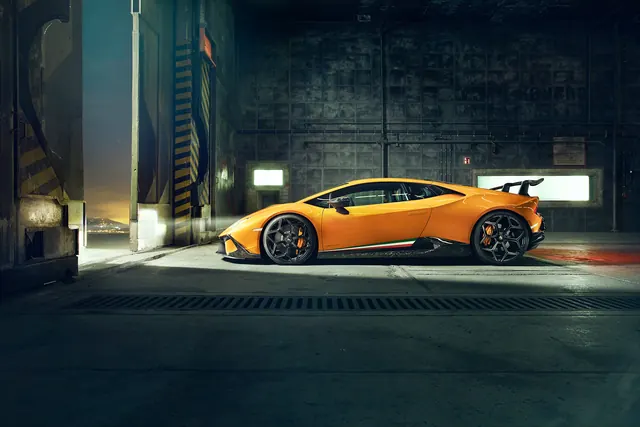 Orange Sports Car Night Shot