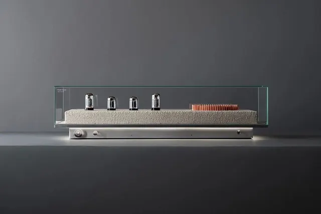 Puddle Sound amplifier product, minimal, technical, dark