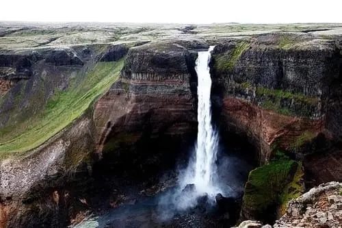 Iceland waterfall landscape, photographic, editorial, cool