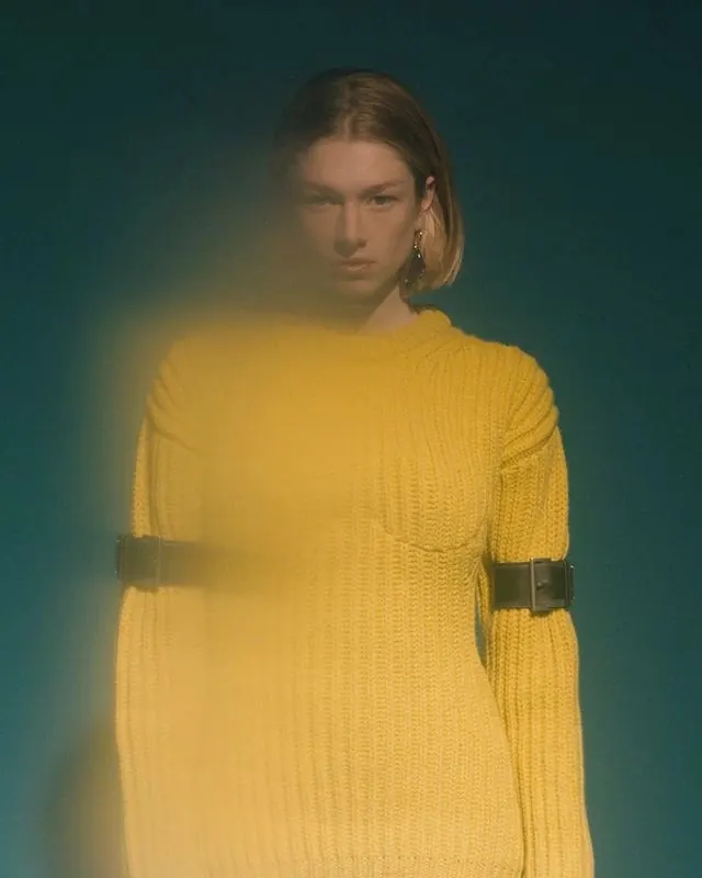 Blurred Portrait in Yellow Knitwear