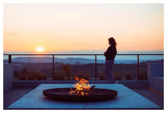 Sunset Fire Pit Scene