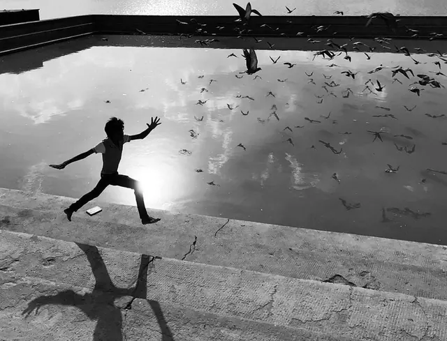 Monochrome Pool Silhouette