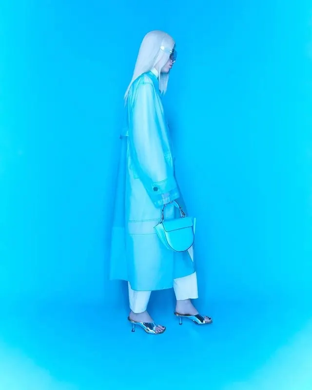 Monochromatic Blue Fashion Portrait