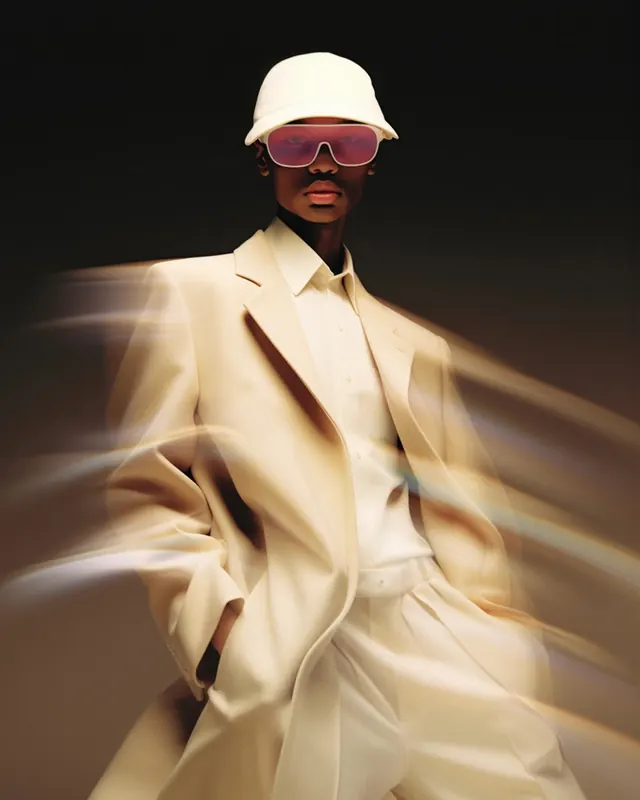 Motion-Blurred Fashion Portrait, abstract, luxury, warm