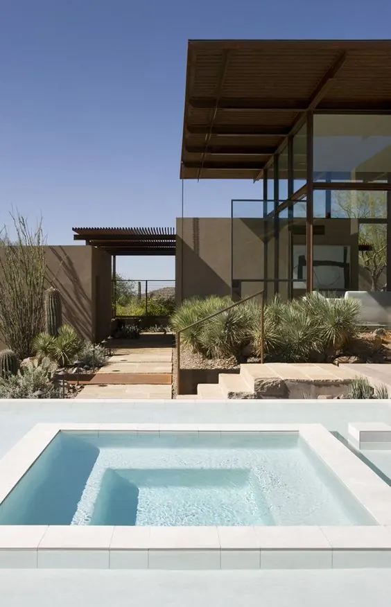 Modern Architectural Exterior with Pool