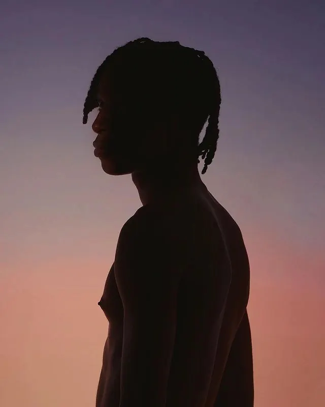 Silhouette Portrait with Gradient Background