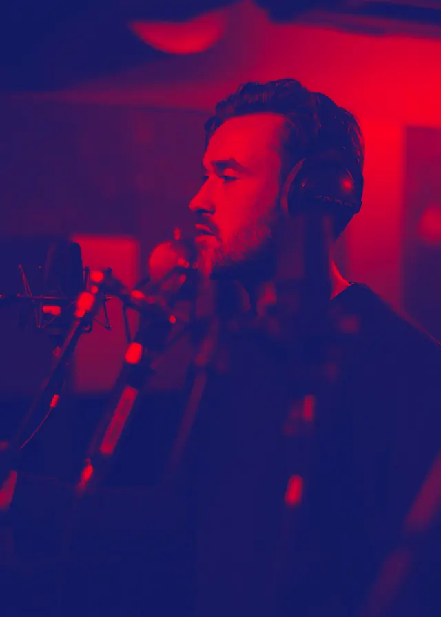 Red and Blue Dual-Tone Portrait