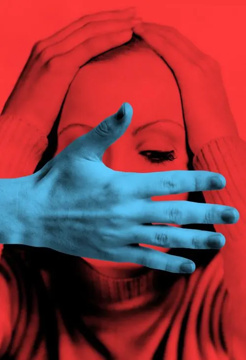 Red and Blue Surreal Portrait