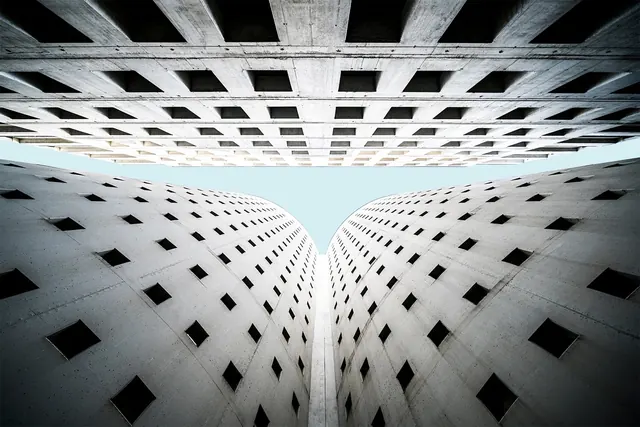 Architectural Perspective Study, minimal, geometric, monochrome