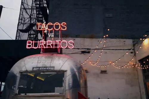 Tacos vs Burritos Neon Signage