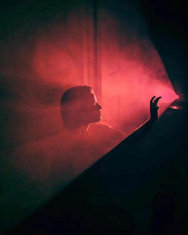 Red Atmospheric Portrait