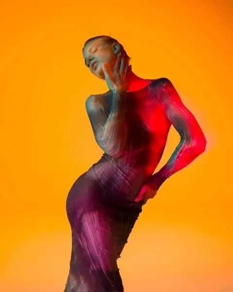 Abstract Figure in Red and Yellow