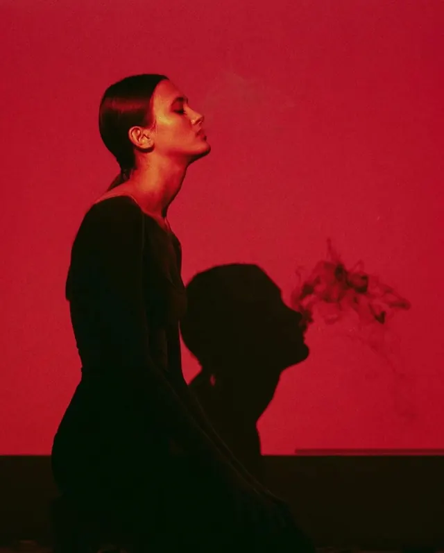 Red Monochromatic Portrait