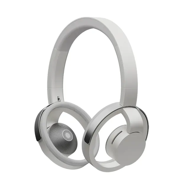 Minimal light gray over-ear headphones product photo, minimal, light