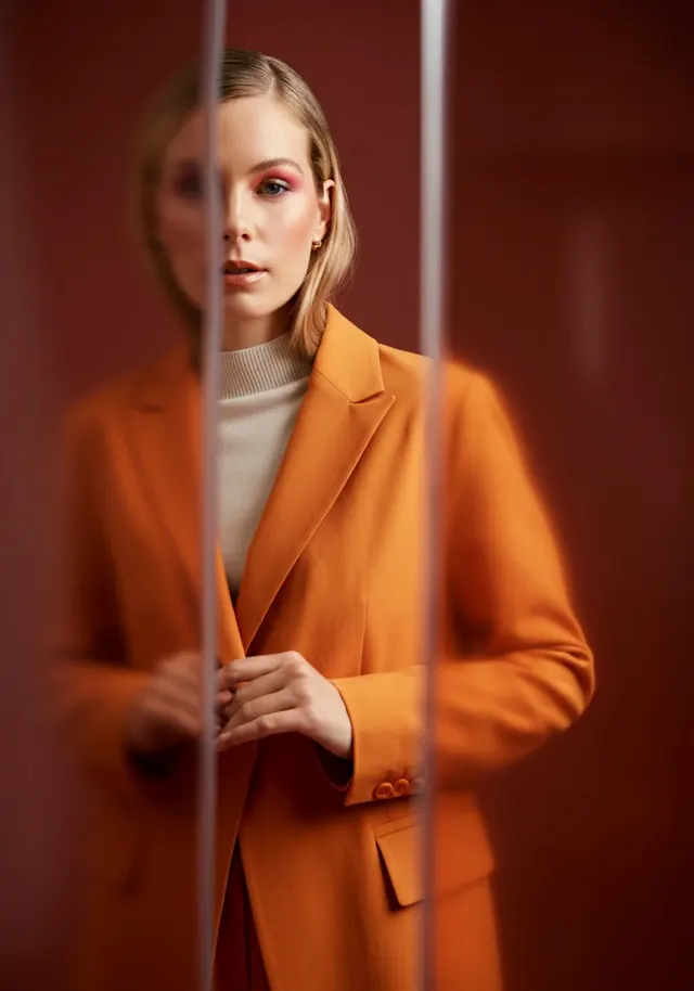 Portrait of Woman in Orange Blazer