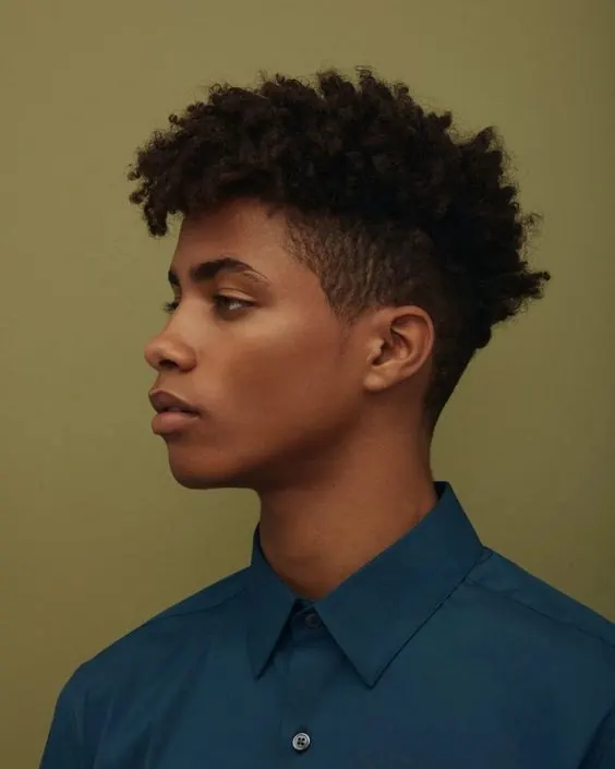 Portrait of a person with textured hair