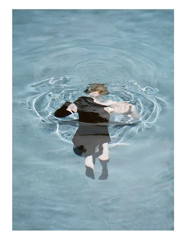 Person in Water Abstract Graphic