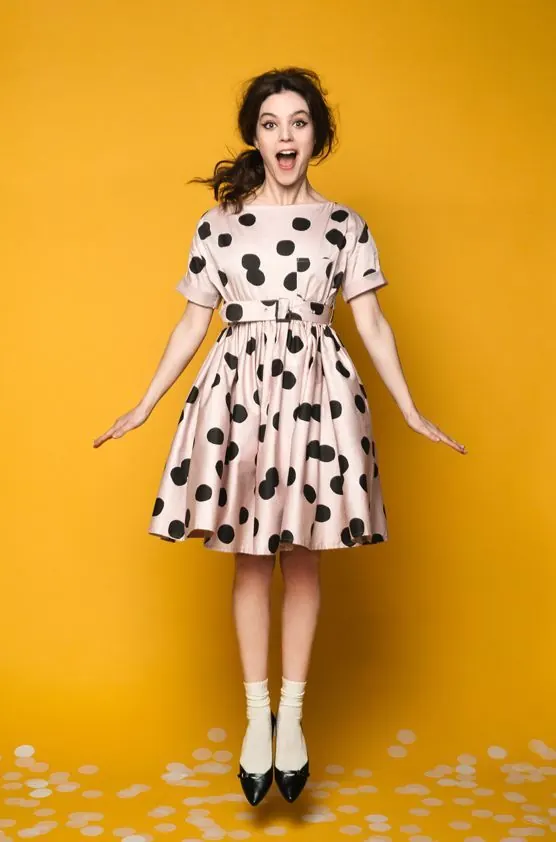 Woman in Polka Dot Dress