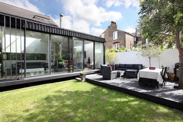 Modern Glass Architecture with Outdoor Seating