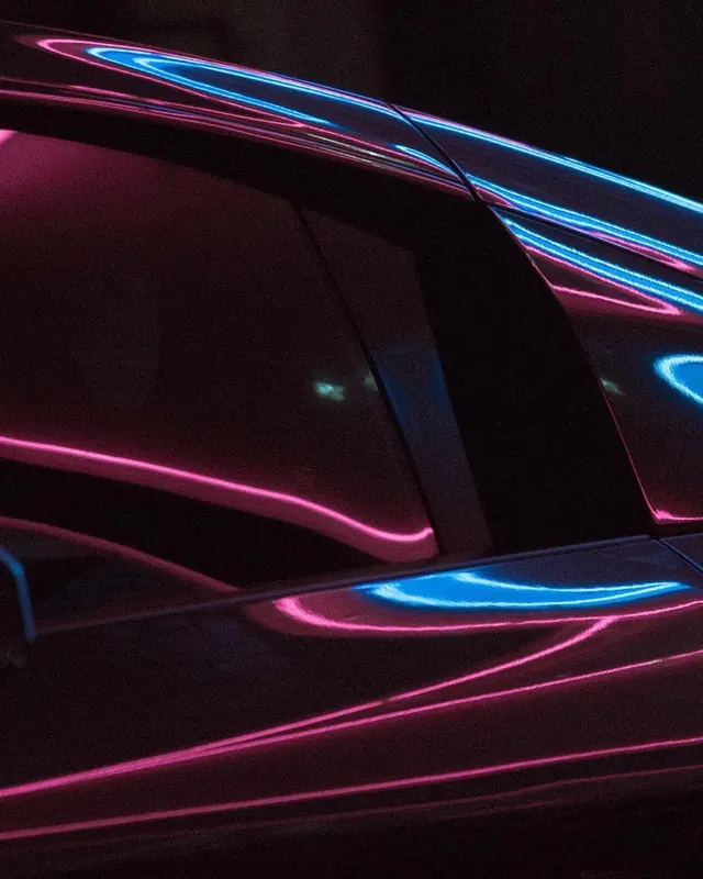 Neon Light Trails on Vehicle